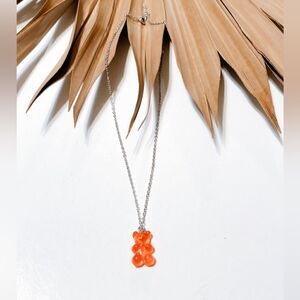 Orange gummy bear necklace F25